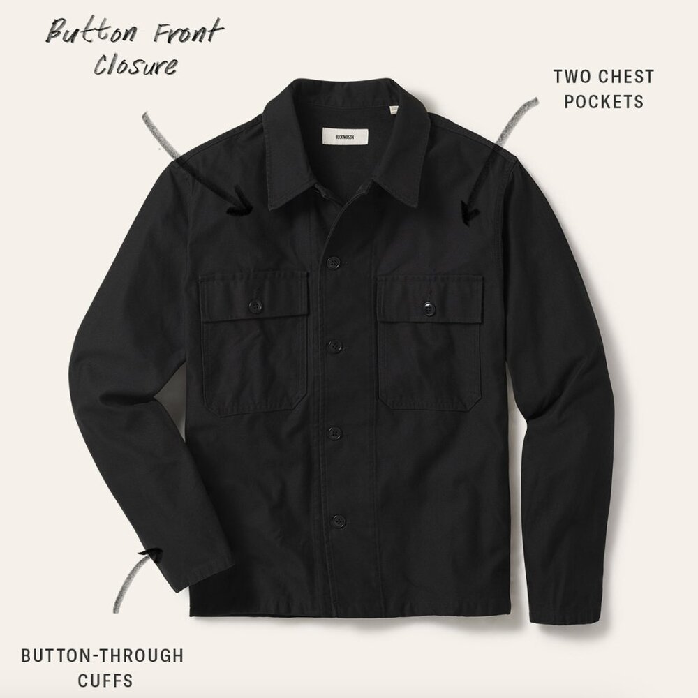 Buck Mason Japanese Cotton Sateen Jacket, Black